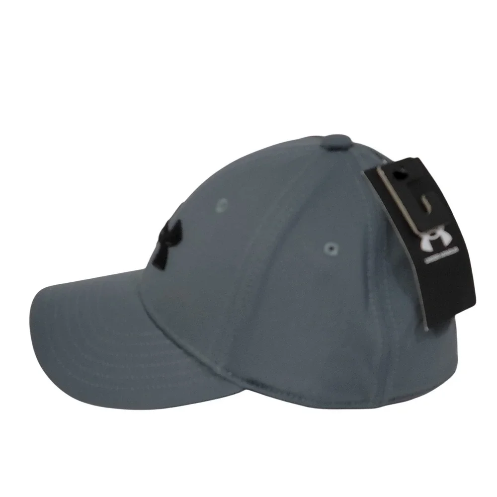 Under Armour Blitzing Hat Boys YSM-YMD Fitted Grey Black A-Flex Stretch Sports